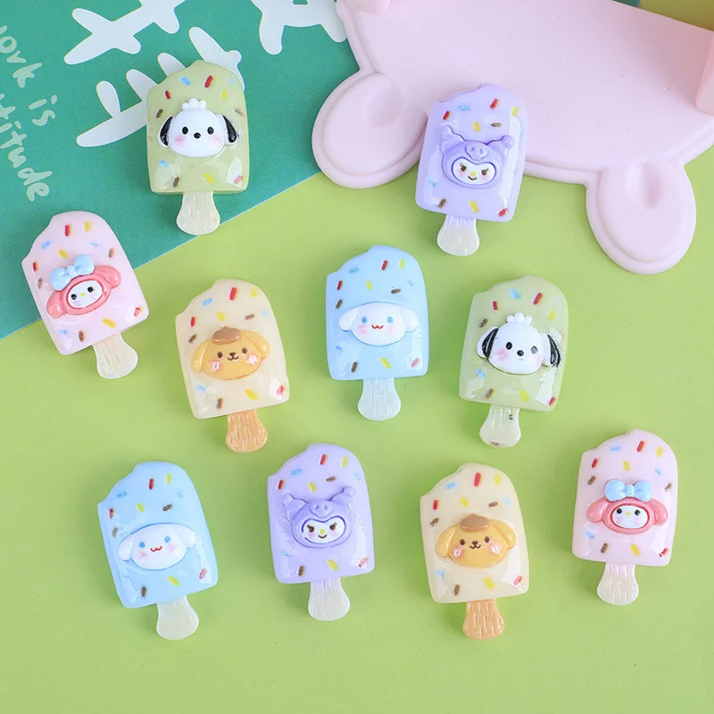 

10Pcs New Anime Kawaii Sanrio Kuromi DIY Resin Accessories Cinnamoroll My Melody Girl Cute Phone Case Hairpin Patch Wholesale