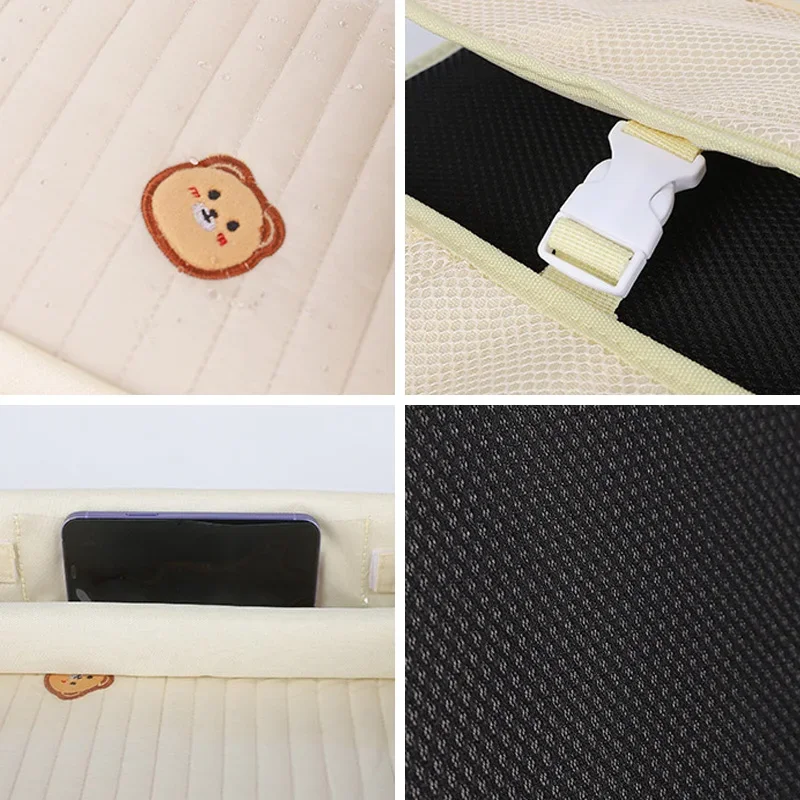 Organizador de armazenamento do assento de carro impermeável para crianças, mesa multifuncional, bandeja de viagem do bebê, urso, coelho, segurança infantil