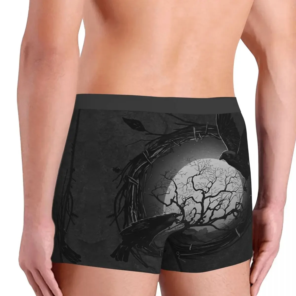 Bóxer de árbol de la vida con cuervos para hombre, ropa interior con estampado 3D s Valhalla, bragas suaves