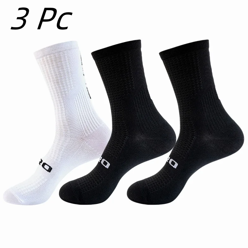 3 Pairs Men Cycling Socks Biking Sport Sock Sweat Absorbent Breathable Compression Soccer Socks Road Bike Sock Cycling Socks Man