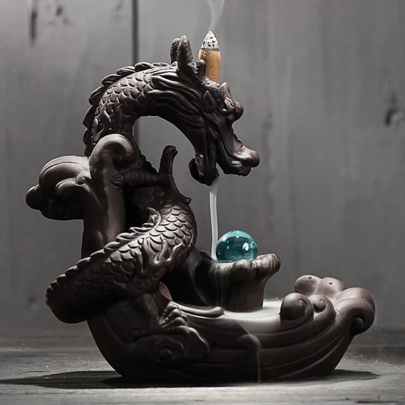 

Big Size Backflow Incense Burner Dragon Ceramics incense holderfor Home Decor Ornaments In Safe Packing Dropshipping sandalwood