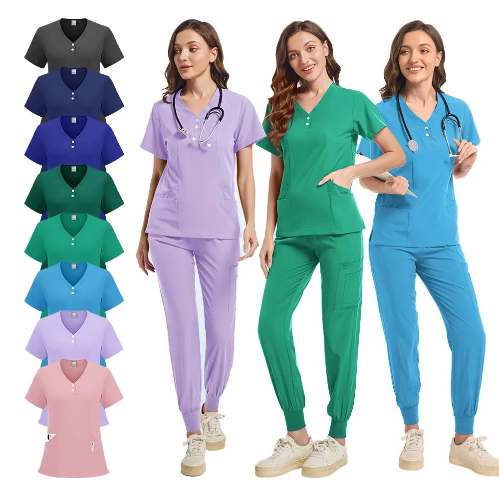 

Medical Uniforms Fashion Women Scrubs Doctors Nurses Accessories Surgical Sets Pet Shop Dental Clinic Lab Workwear Clothes Suit