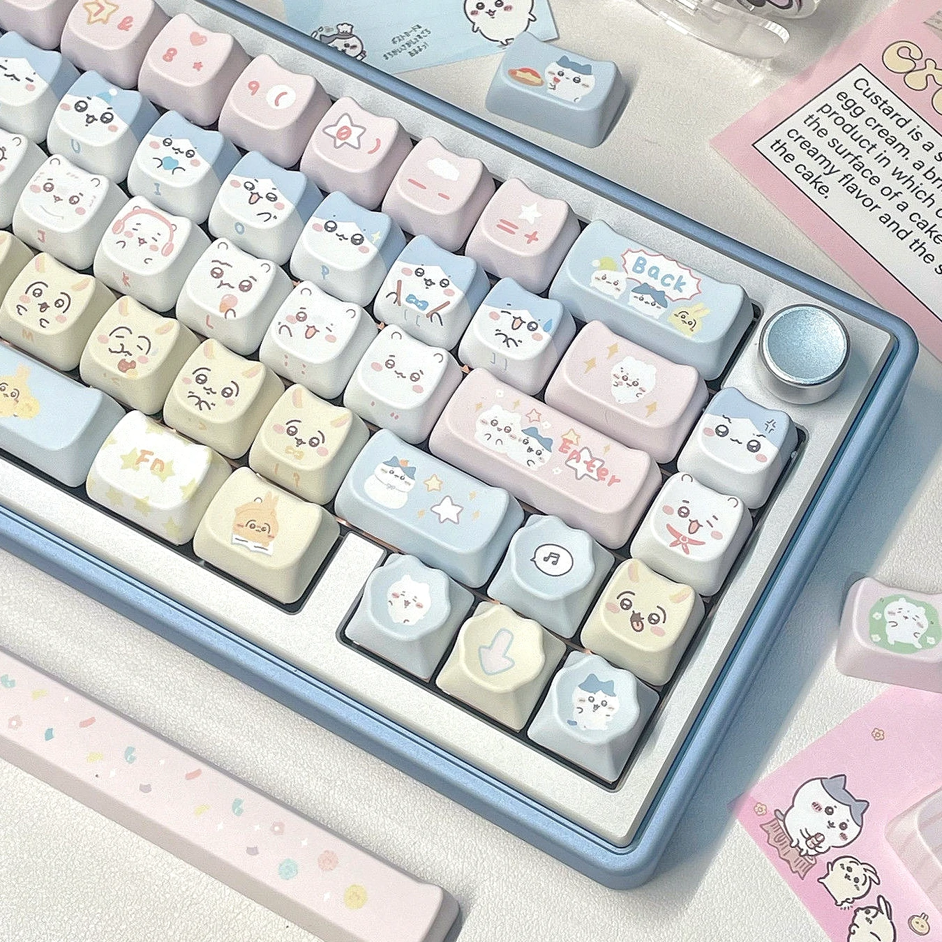 Keycaps Kawaii Theme, MOA/Original Height 135 Keys PBT Keycap Set for 61/64/75/78/85/87/104/108 Cherry MX Mechanical Keyboards