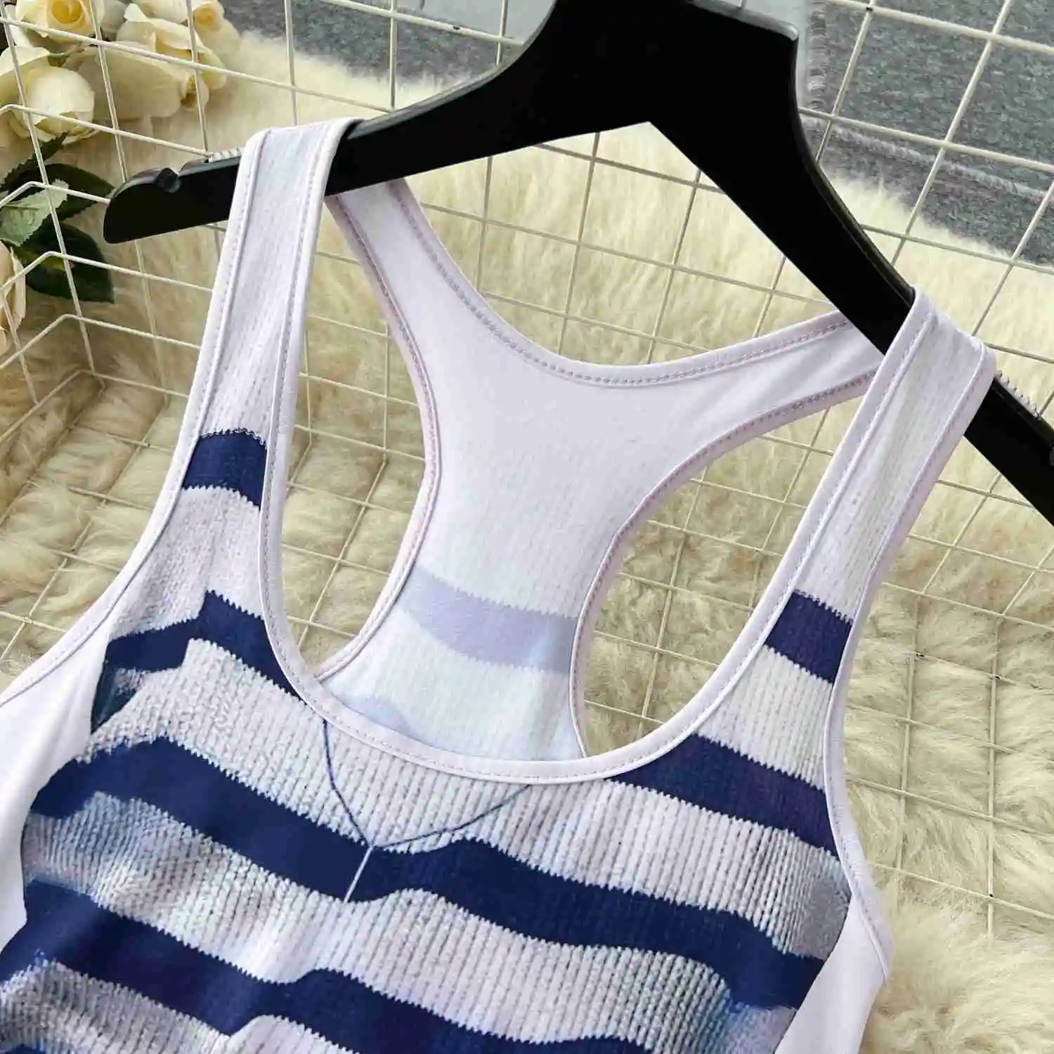 Fashion Women Summer Tank Dress Casual Streetwear Retro Style Striped Printed O Neck Sleeveless Slim Bodycon Maxi Dress Outfits