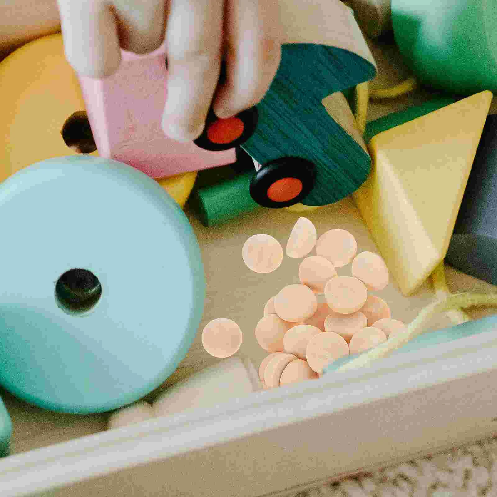 100 Pcs Unfinished Half Craft Ball Toys for Girls Split Wood Bamboo Mini Hemisphere Wooden Balls Baby