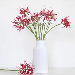 Artificial Flower Plastic Silk Flower Branches Red Spider Lily Outdoor Fake Simulation Plants Home Garden Wedding Decoration