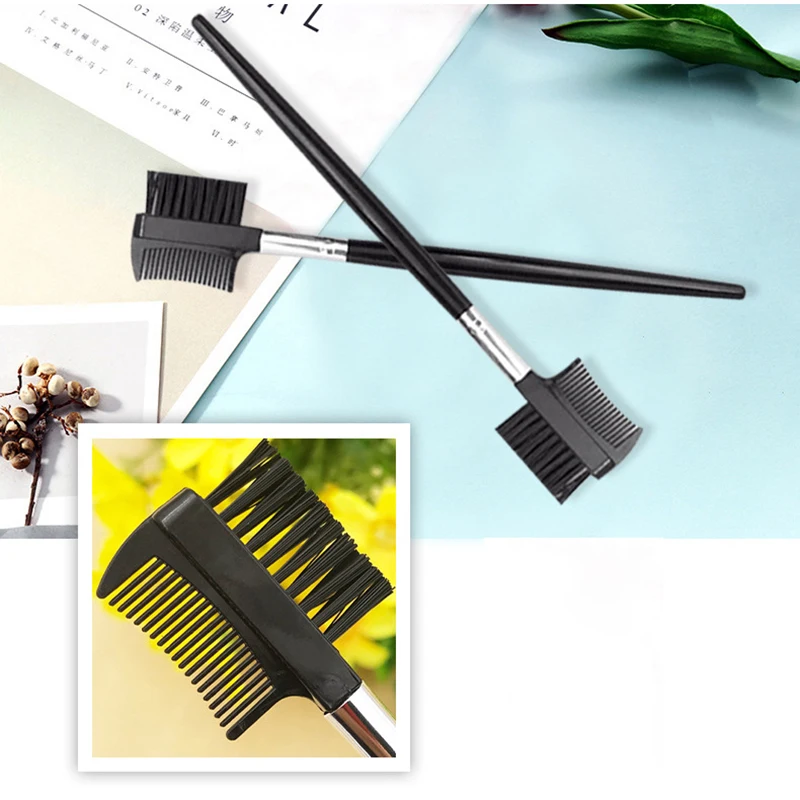 1 قطعة رمش المشكل رمش مشط مزدوج رئيس الحاجب رمش فرشاة 2 رئيس الحاجب رمش المشكل ماكياج أداة #4