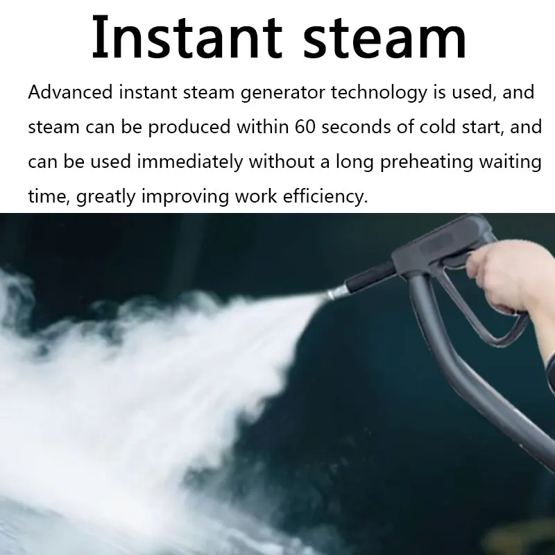 Electric High Pressure Steam Car Washer Instant Hot Temperature New Plastic Shell Design Vapor Water Engine Instant Steam Car