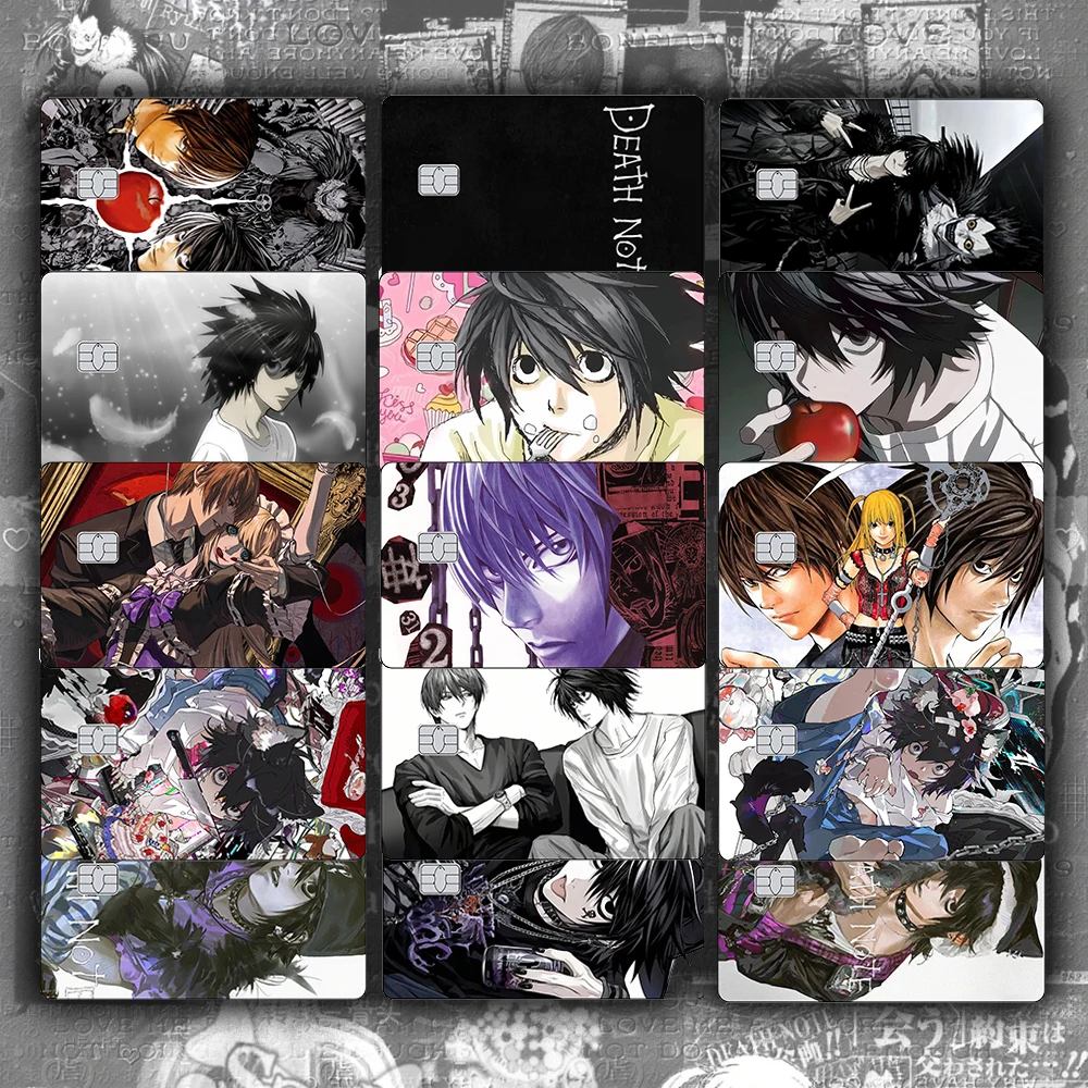 

Anime DEATH NOTE Credit Card Skin Sticker Yagami Light Stickers for VISA JCB Mastercard and Other IC Bank Card Decorations