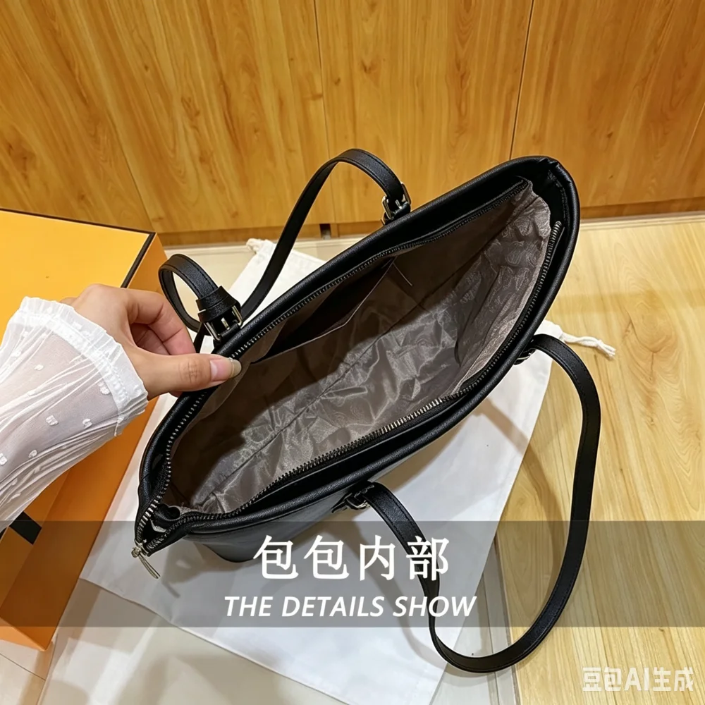 Michael Kors Women's Large Capacity Tote Bag Shoulder Bag MK Classic Solid Color High-Quality PU Outdoor Leisure Travel Bag