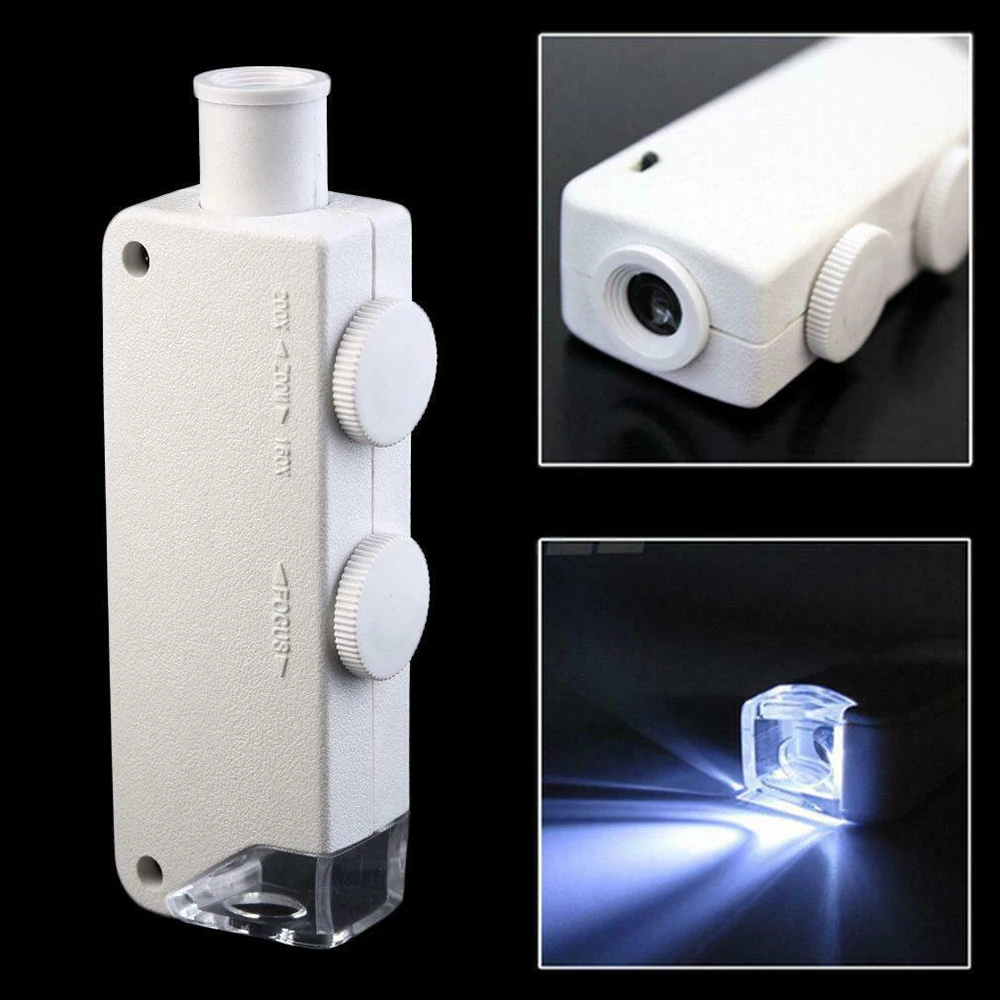 Portable 160X 200X Zoom Lighted Microscope Jewelers Loupe Magnifying Glass Enhanced Magnification for Precise Examination