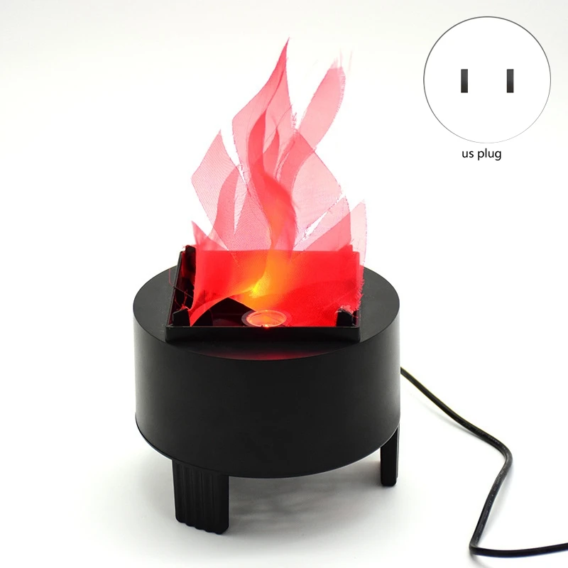 LED Fire Flame Effect Light Artificial Electric Flicker Campfire Lamp Party Decor Supplies for Bar Stage Home, US Plug