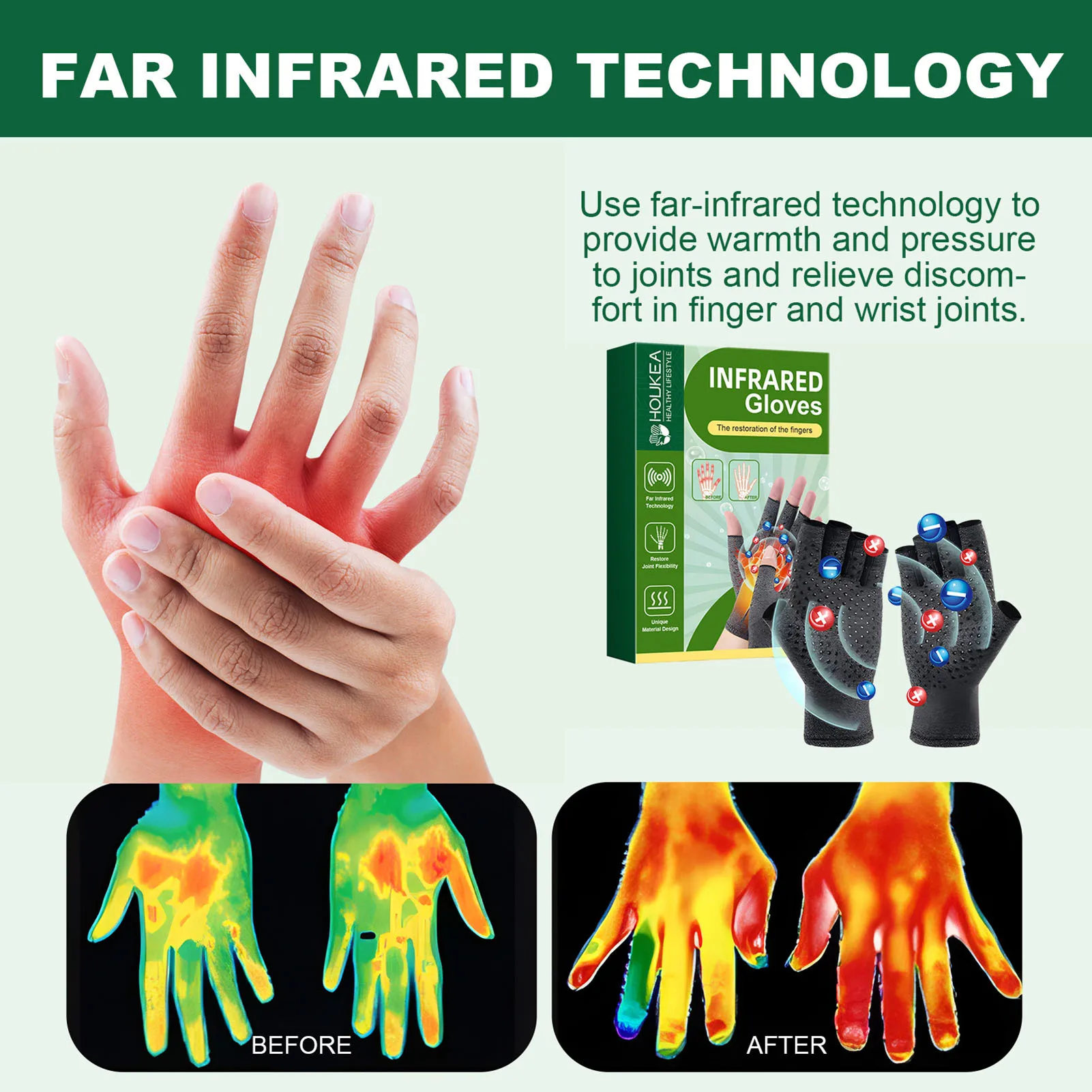 Compression Gloves Hand Copper Arthritis Gloves Anti Arthritis Therapy Compression Sports Gloves for Women Men Daily Activity