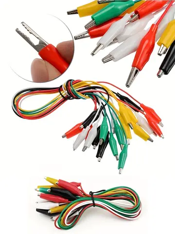 1Set / 10PCS Alligator Clips Electrical DIY Test Leads Alligator Double-ended Crocodile Clips Roach Clip Test Jumper Wire 46CM