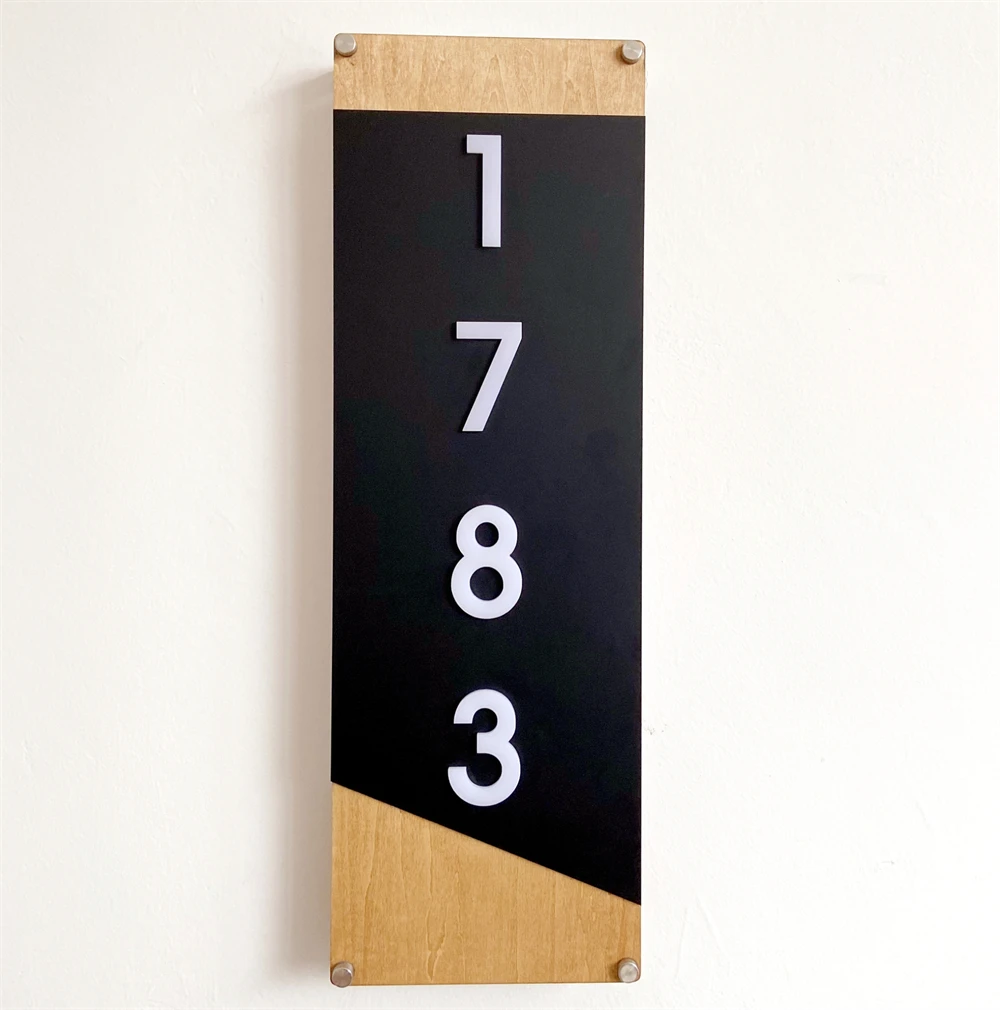 Personalized Number Lighted House Sign Exterior Wood Acrylic Materials with LED Illumination 3D Laser Design Enhanced Visibility