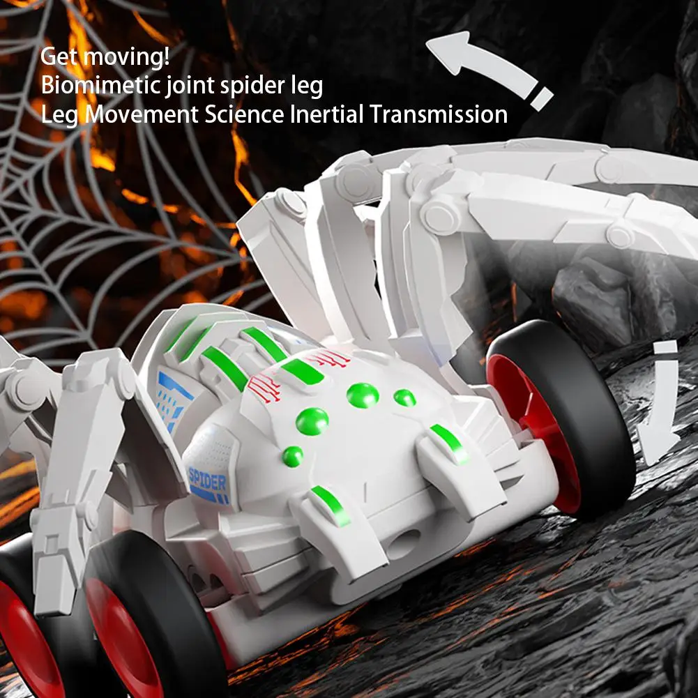 Carro de aranha engatinhante inercial, carro dublê de escalada, veículo de batalha de aranha legal, simulação de inércia animal, brinquedo, presentes para crianças