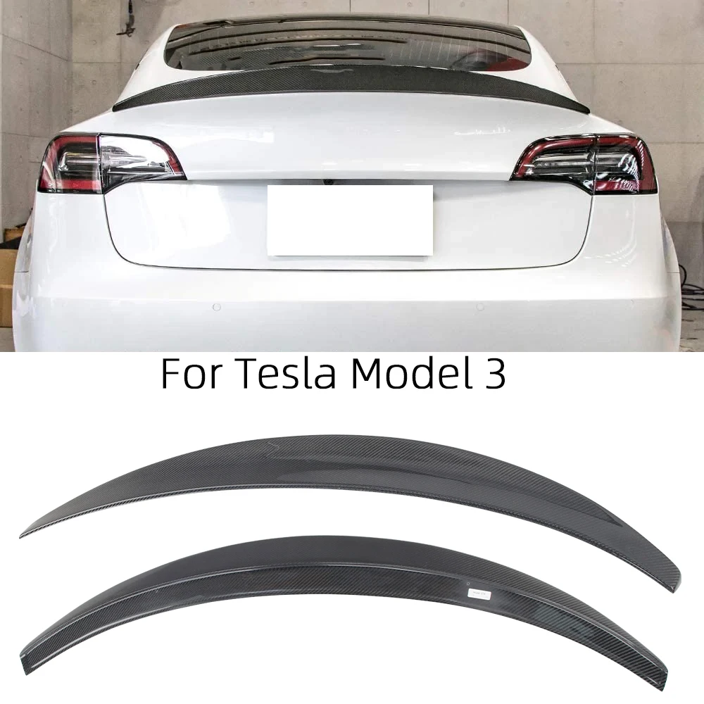 

For Tesla Model 3 TK Style Carbon fiber Rear Spoiler Trunk wing 2019-2022 FRP honeycomb Forged