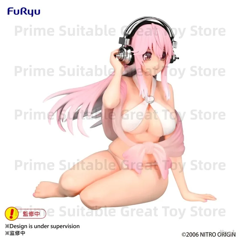 【In Stock】FuRyu Super Sonico Noodle Stopper White Bikini Ver 11cm Anime Figure Model Toy Gift&Collection view 6