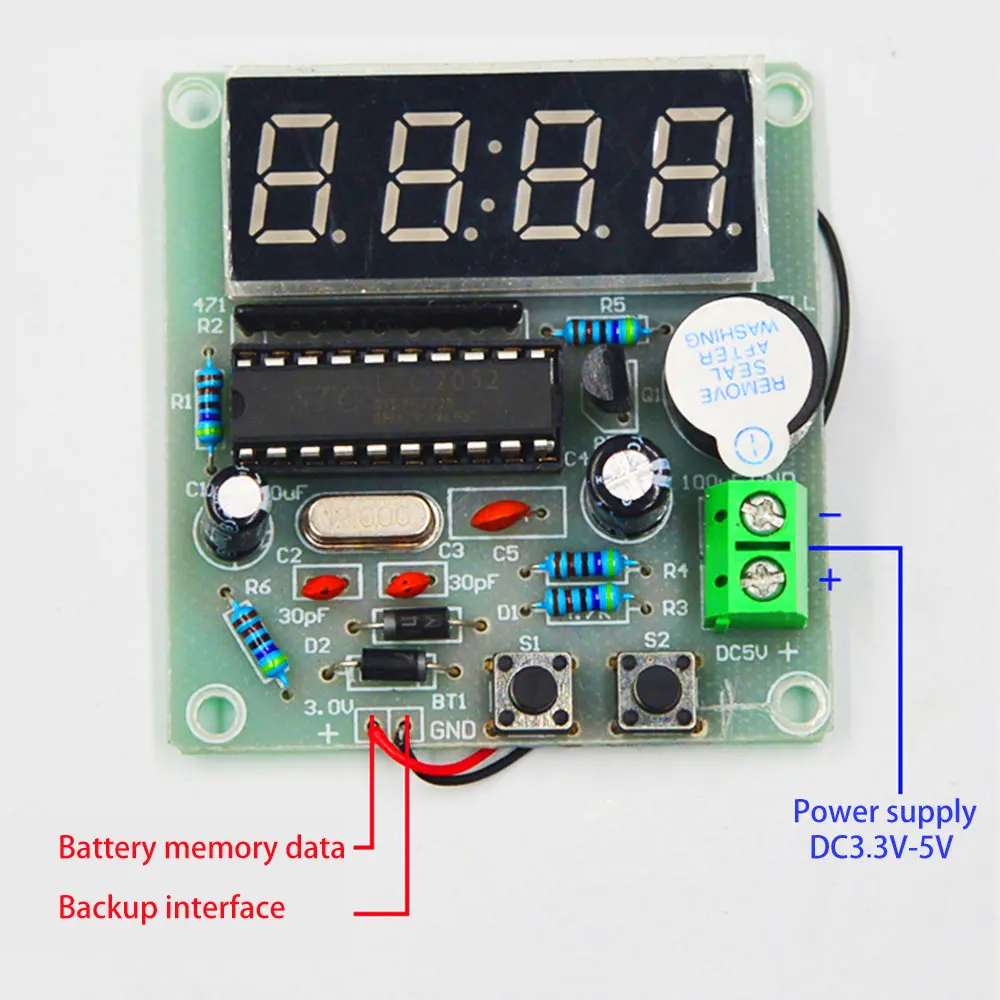 AT89C2051 cyfrowy zestaw 4 bitów zegar elektroniczny elektroniczny zestaw do samodzielnego montażu DIY zestaw do Arduino do nauki