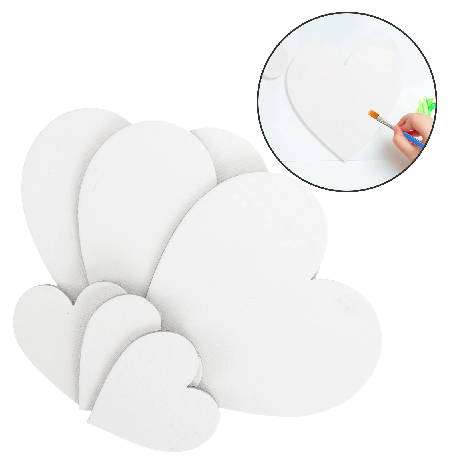 

6Pcs Heart Shaped Oil Painting Board Art Canvases for Students DIY Projects Smooth Surface Durable Art Canvases for Painting