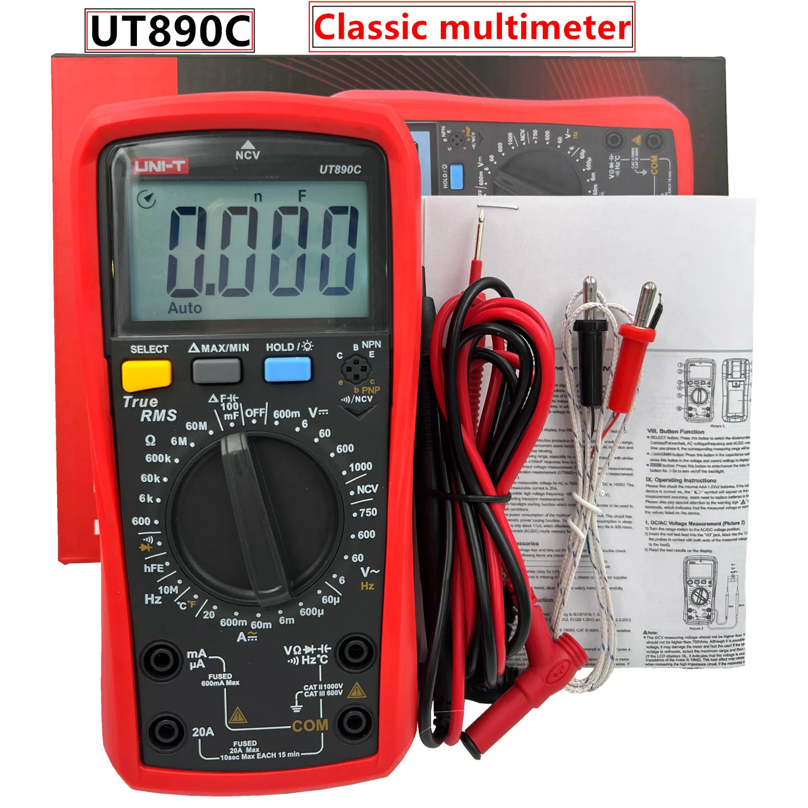 UT890C: Multímetro Digital True RMS con Medición de Capacitancia de 100mF – Evaluación Completa y Escenarios Reales