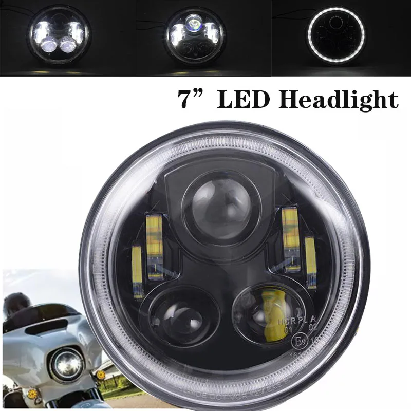 

Motorcycle Car H4 7 Inch Led Headlight For Harley Street Glide Softail Yamaha Honda Headlamp For Jeep JK TJ Lada Offroad 4x4 UAZ