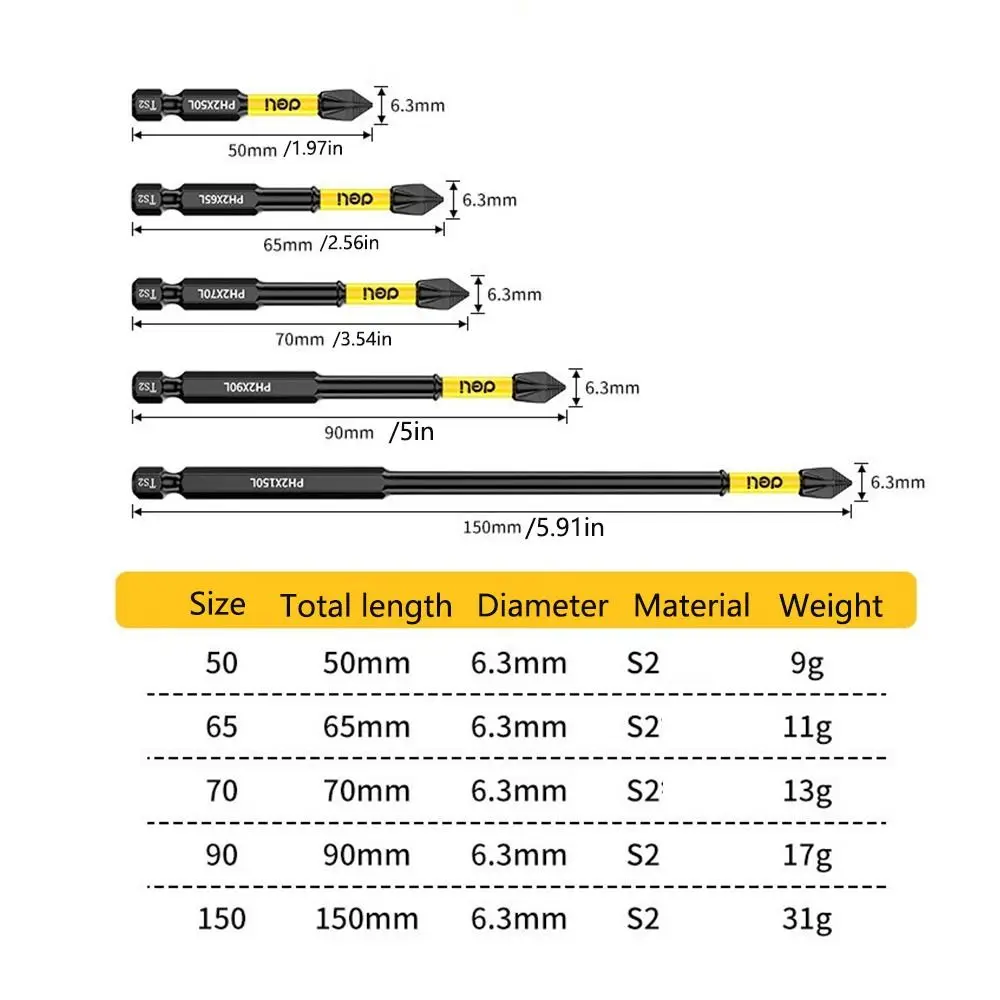 Anti Non-slip Batch Head Magnetic High Hardness Cross Screwdriver Bit Impact Strong WaterProof PH2 Screwdriver Bits