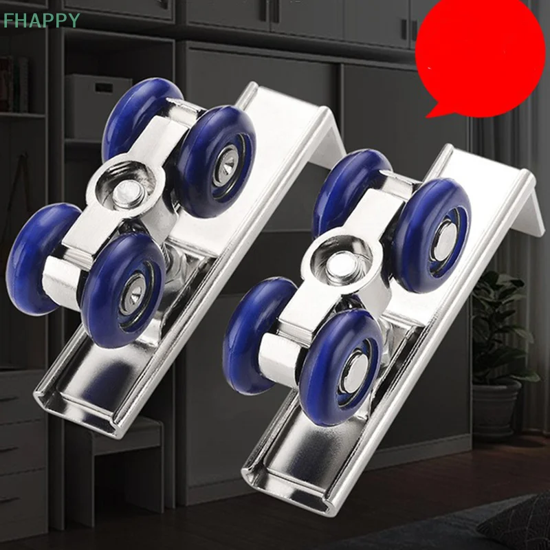 2 pz/set ferramenta per rulli per porte scorrevoli puleggia per porte scorrevoli 4/8 ruote binario per binari