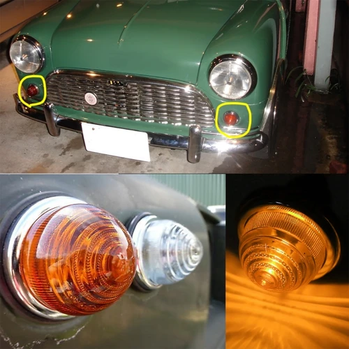 Imagen 2 del producto 2 uds 72mm luz de freno de señal de giro LPB630 para Mini Morris Minor clásico para Land Rover Lucas L594 1958-1986 DC 12V