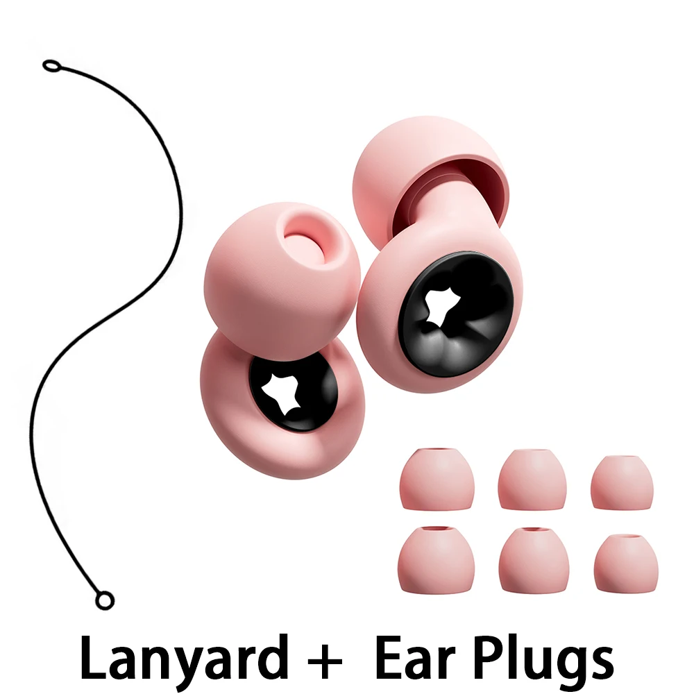 Silicone Earplugs with Lanyard for Office Use Noise Buffering Focus Working Earplug Silicone Accessory for Open-Plan Work Enviro