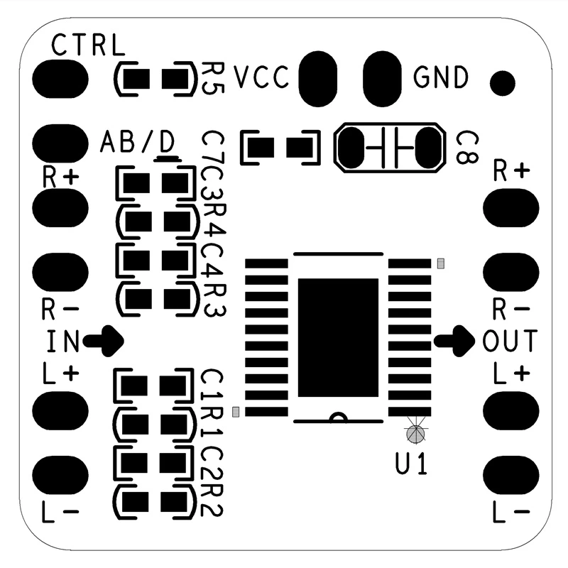 บอร์ดเครื่องขยายเสียงดิฟเฟอเรนเชียล2X10W คลาส D HT8697เครื่องขยายเสียงเสียงอินพุตต่างกัน3.6-8.5V