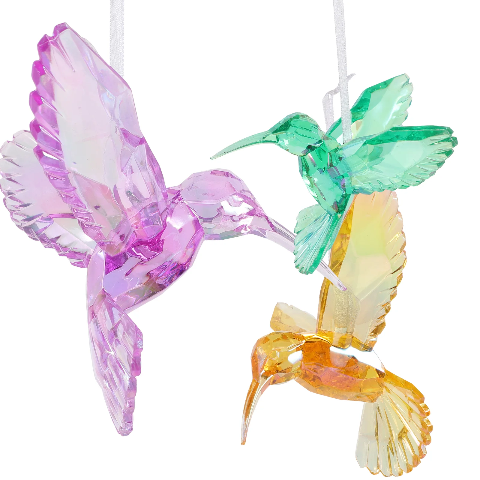 3Pcs Acrylic Hummingbird nament Hanging Bird Decor Home Decor Ceiling nament Crystal Bird Window Decor Wind Chimes Hanging