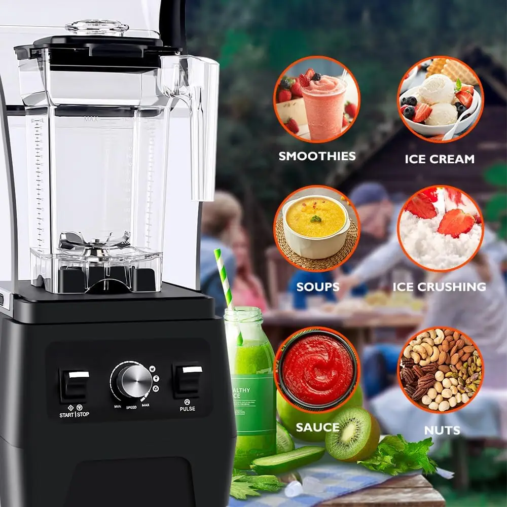 Quiet Blender, Commercial Blender for Shakes and Smoothies with Quiet Shield Sound Enclosure, Noise Reduction blend