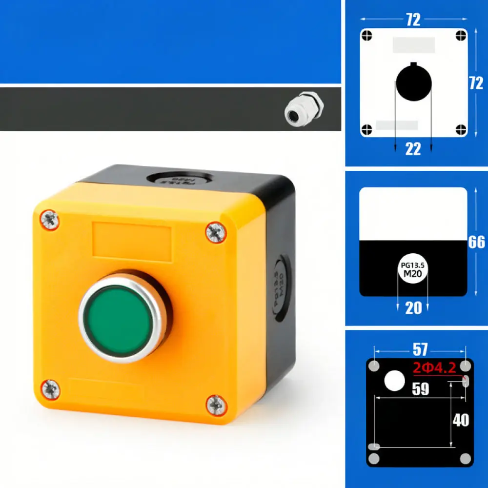 Industrial Switch Enclosure Push Button Control Box For Electrical Automation Machinery Start Stop Operation Panel