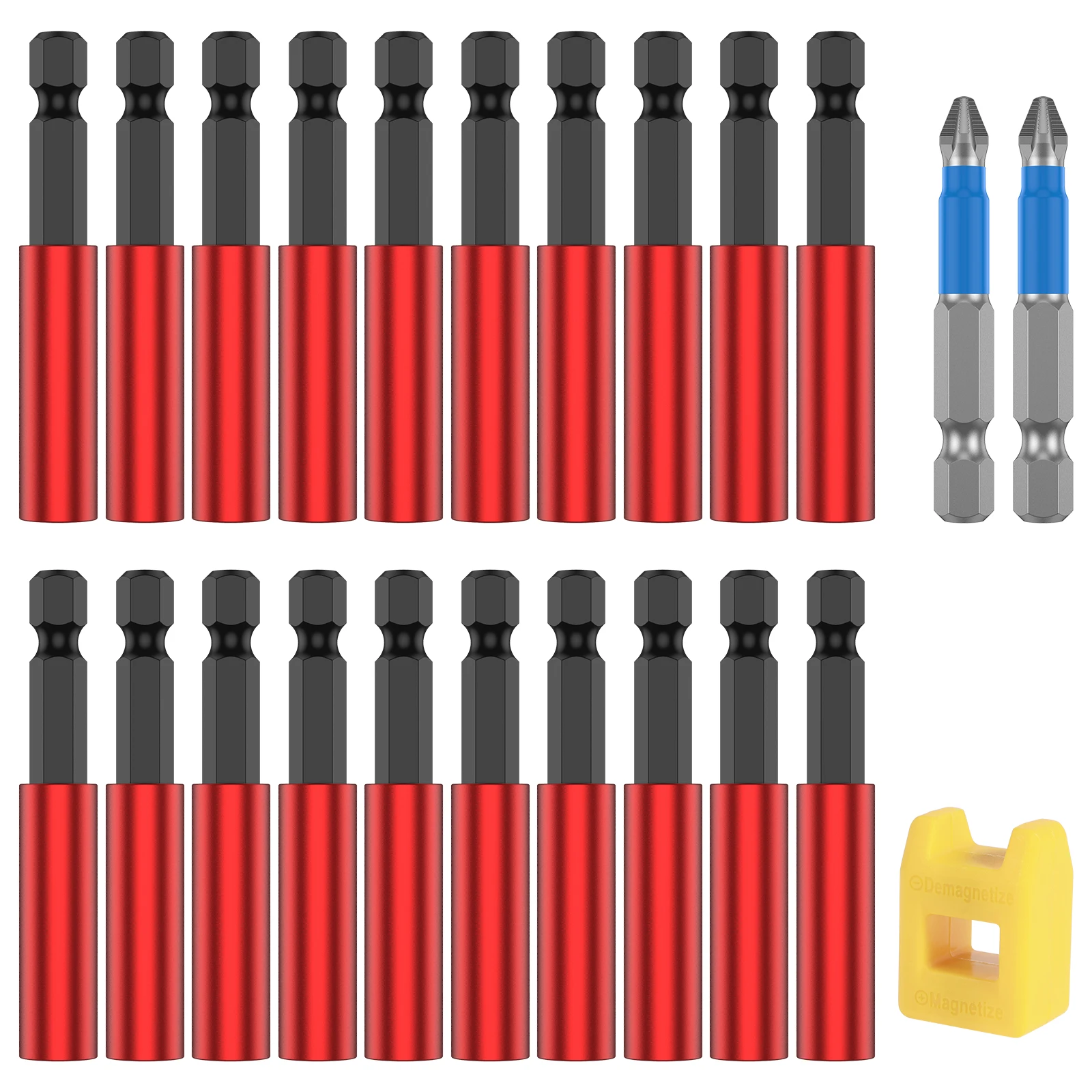 10/20Pcs Extension Bit Holder Magnetic Screwdriver Extension Bit Tips Holder 1/4 Inch Hex Shank Adapter Sleeve Tools for Nuts