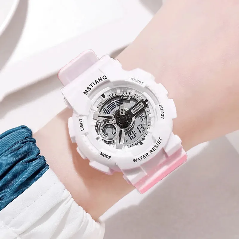 Relógio eletrônico com aparência de alto valor para estudantes do ensino médio, casais masculinos e femininos, versão coreana de despertador,