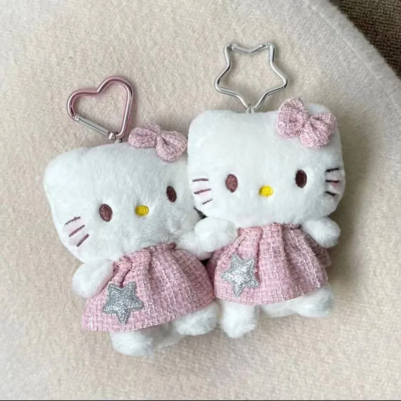 

New Cartoon Sanro Hello Kitty Plush Doll Cat Girl Backpack Pendant Creative Doll Pendant Keychain Manufacturer Direct Sales