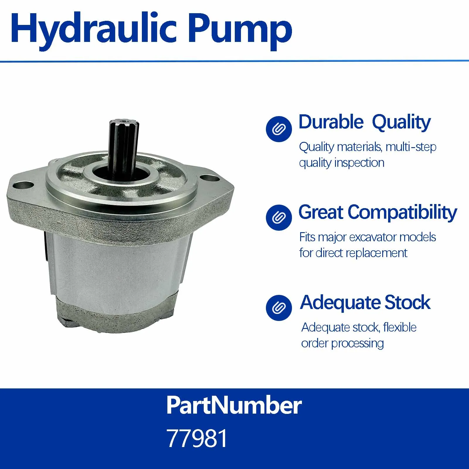 Hydraulic Gear Pump 77981 For Genie Z-30/20N Z-34/22 DC Z-45/22 DC
