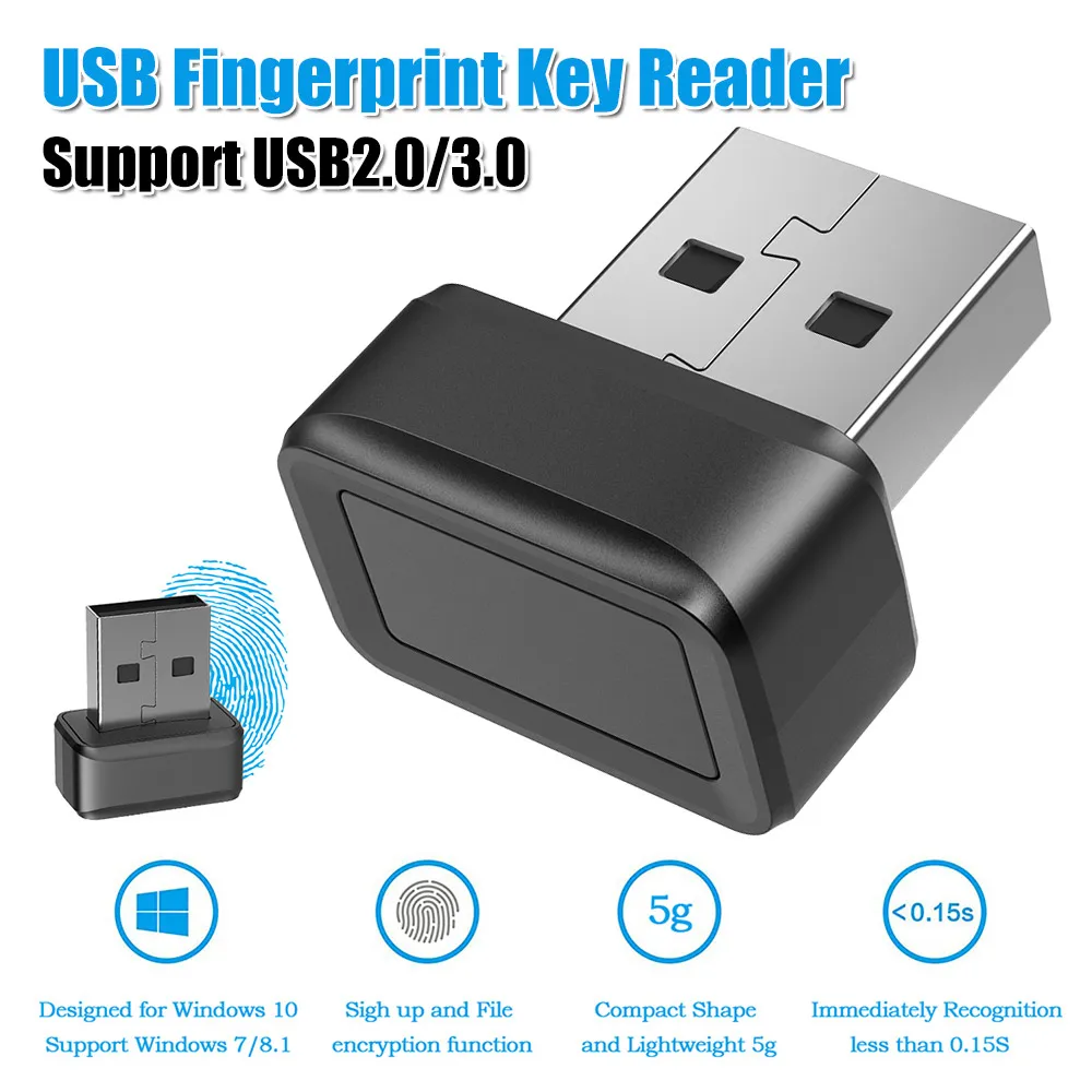 

USB-сканер отпечатков пальцев с защитой от подделок, биометрический сканер для Windows Hello, считыватель отпечатков пальцев для ПК