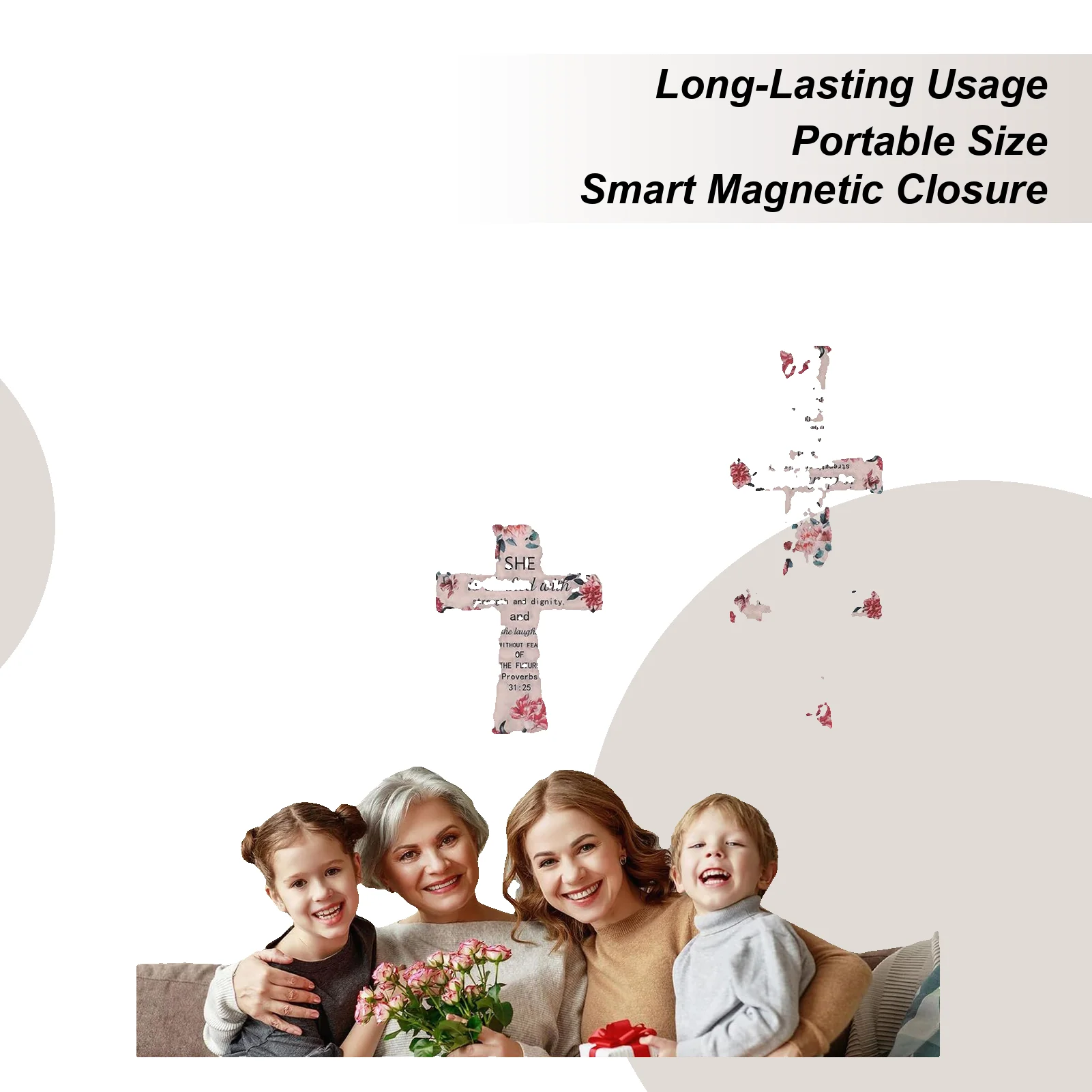 الإشارات المرجعية المسيحية المغناطيسية زهرة 96 قطعة كليب الصليب المغناطيسي صفحة علامة للمدرسة الصلاة التعليم الكنيسة القراءة المنزل