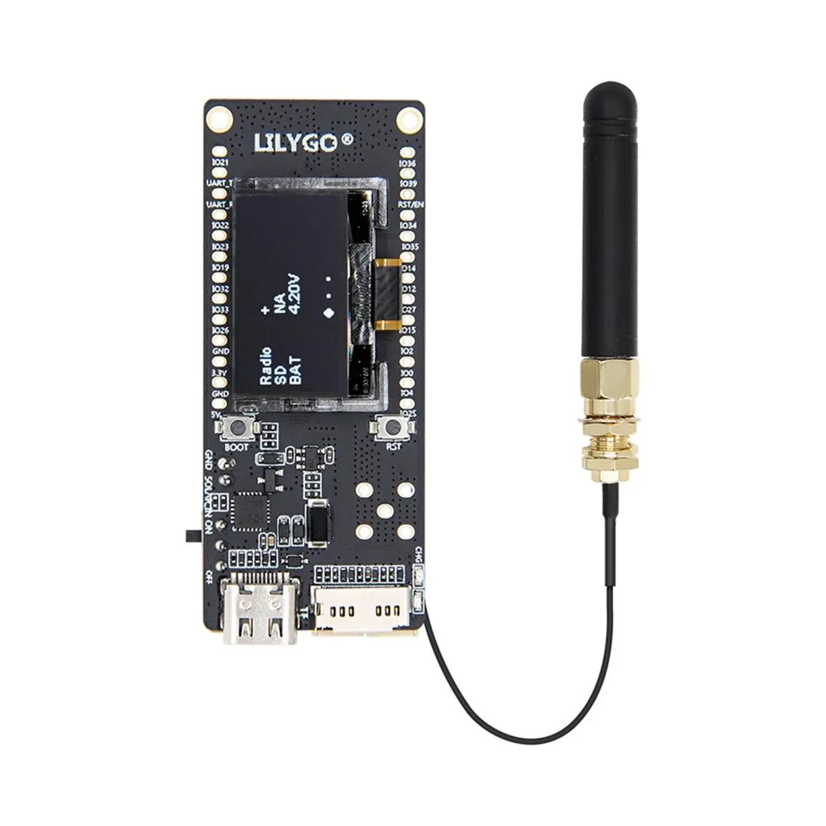 

T3 V3.0 ESP32 Плата Wi-Fi и Bluetooth DEV SX1276 Модуль LoRa с 0,96-дюймовым OLED-дисплеем Поддержка TF-карты 915NHz