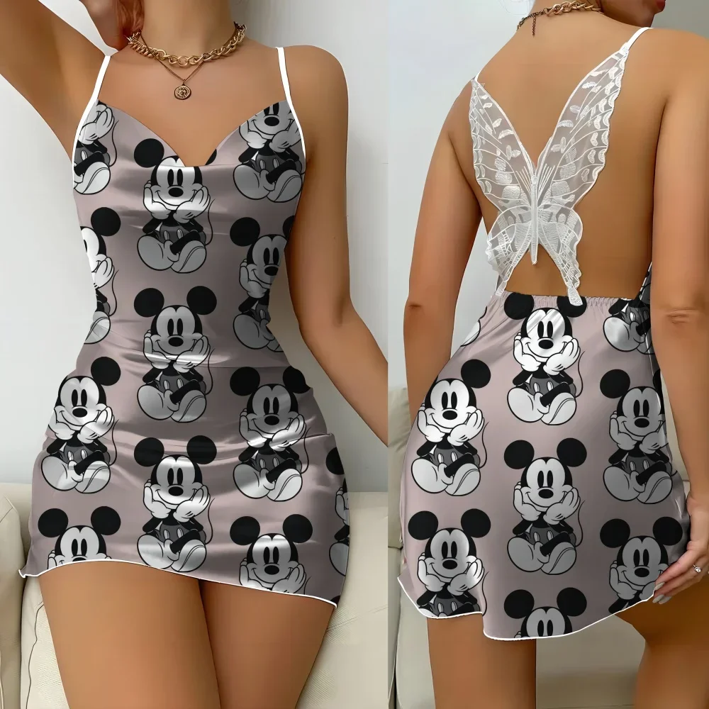 

Summer New Nightgowns for Women Sexy Female Pajama Fashion Sleevesless Women's Sleep Dresses Cartoon Pattern Female Home Dress