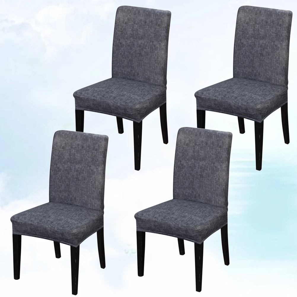 

4pcs Chair Cover Stretchy Elastic Polyester Protector 46-55cm Back 36-48cm Width Machine Washable Banquet Wedding Party Sofa