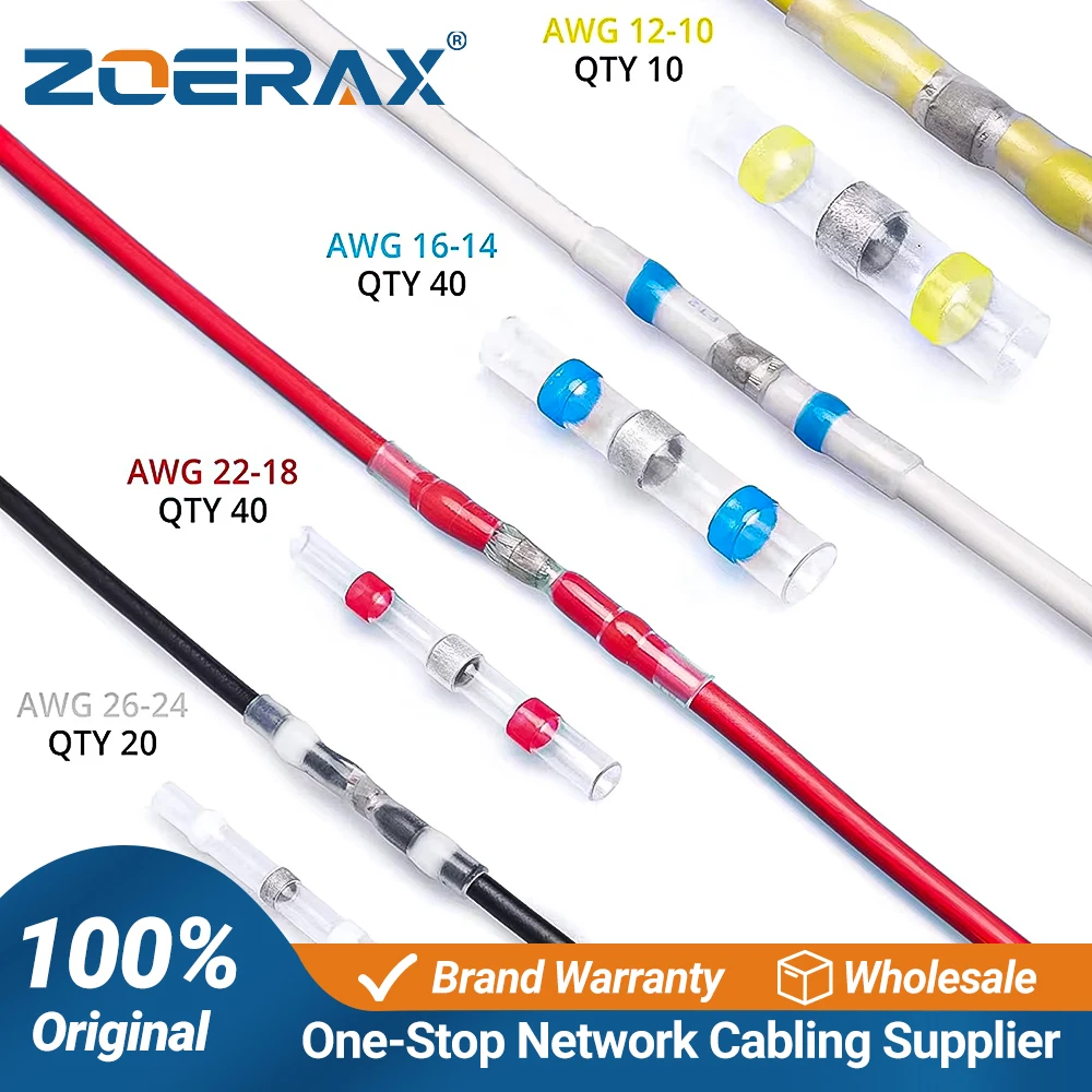 Solder Seal Wire Connectors- Heat Shrink Wire Connectors- Butt Connectors- ZOERAX Waterproof Solder Wire Connectors Kit