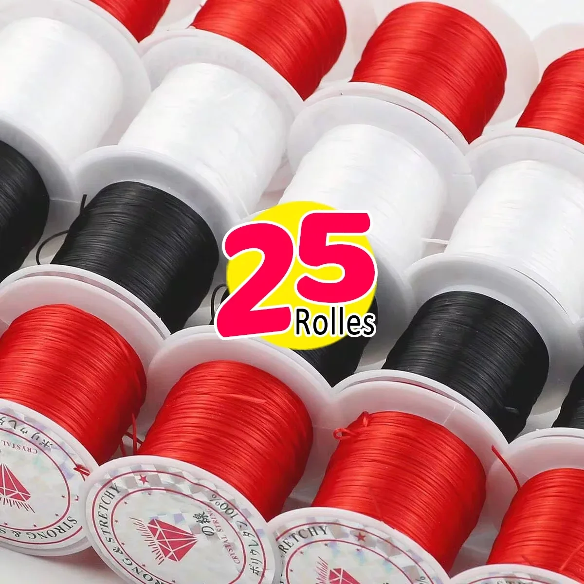 1/25Rolls Strong Elastic Crystal Beading Thread Cord Jewelry Making Necklace Bracelet DIY Beads String Stretchable Thickness