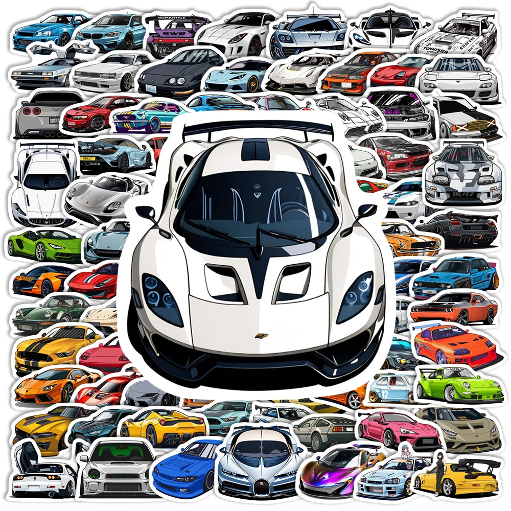 Sportwagen JDM Aufkleber Vinyl-Sticker Coole Wasserfeste DIY-Geschenke für Scrapbook, Tagebuch, Laptop, Handy, Gepäck, Flaschen, Dekorative Spielzeuge