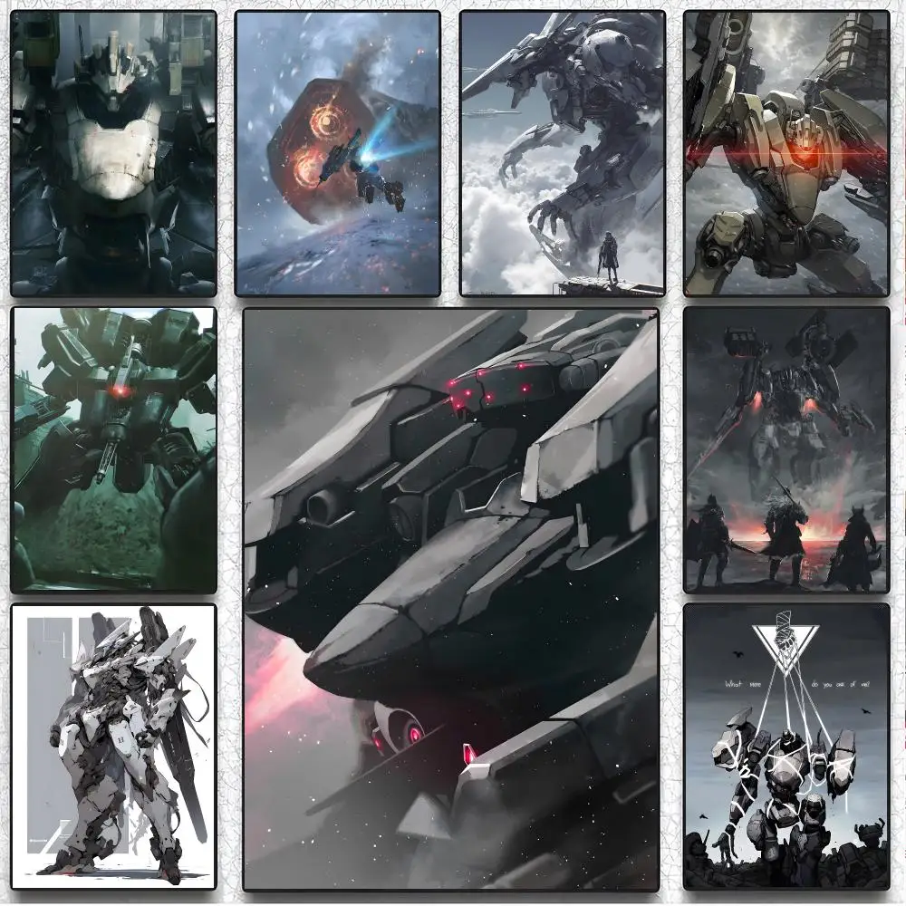 game mecha A-Armored Core Poster Artistic Instant Peel-Off Wall Decor Atmosphere Setter for Bedside & Shared Room