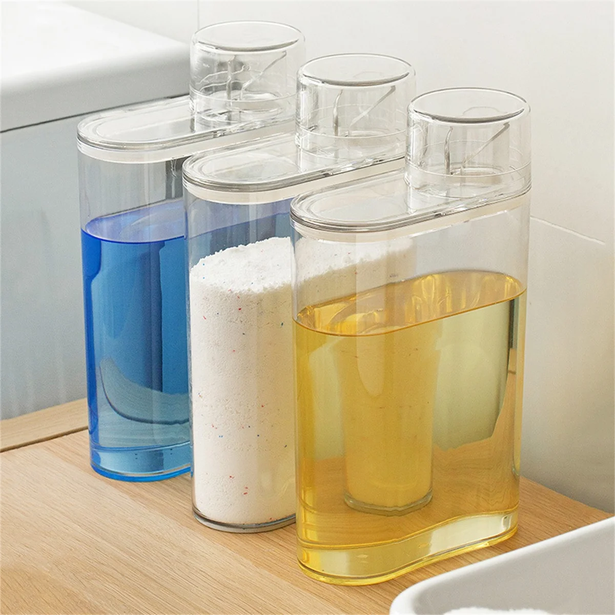 3Pcs Laundry Detergent Dispenser,Fabric Softener Dispenser,Laundry Detergent Organizer for Laundry Room Organization HOT