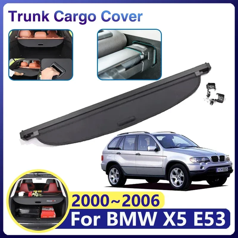 

For BMW X5 E53 Accessories 2000 2001~2006 Car Trunk Curtain Cargo Cover Trey Retractable Security Partition Luggage Storage Mat