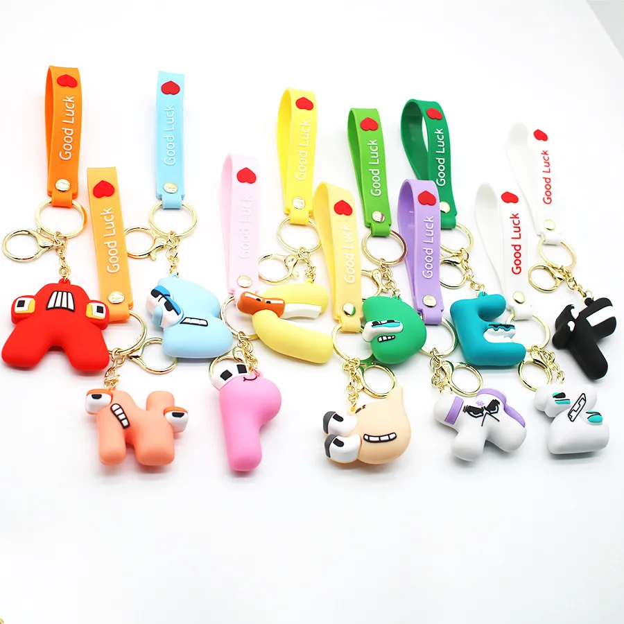 26pcs/set Alphabet Lore Keychain English Letter Animal Dolls Ornament Pendant Bag For Children Educational Christmas Gifts